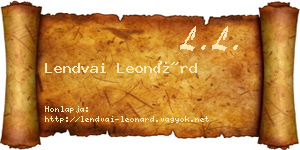 Lendvai Leonárd névjegykártya