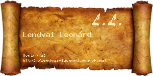 Lendvai Leonárd névjegykártya