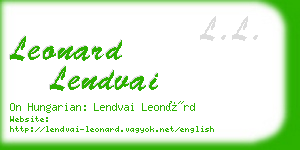 leonard lendvai business card